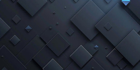 A black background with squares of different sizes - stock background.の素材