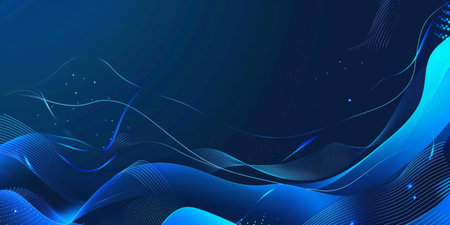 A blue background with a wave pattern - stock background.の素材