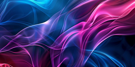 A colorful, abstract image of a wave with a blue and pink hue - stock background.の素材