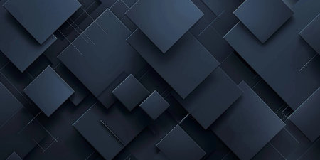 A black background with squares of different sizes - stock background.の素材