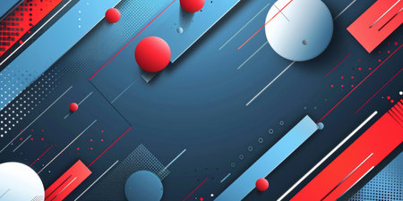 A blue and red background with a red circle in the middle - stock background.の素材