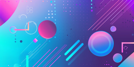 A colorful background with a blue circle and pink circles - stock background.の素材