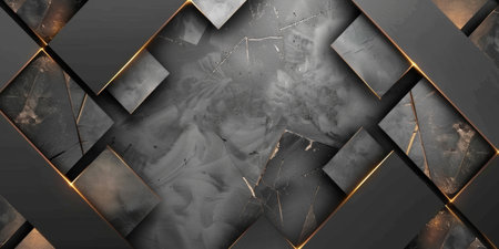 A black and gold abstract design with a lot of detail - stock background.の素材