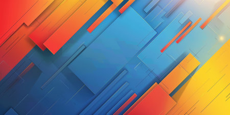 A colorful background with blue and orange stripes - stock background.の素材