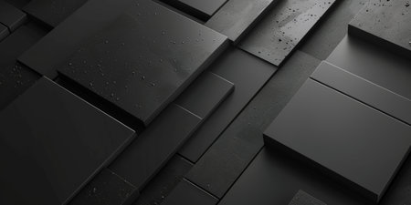 A black and white image of squares and rectangles with a lot of dots - stock background.の素材