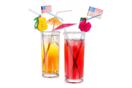 Patriotic holiday cocktail decorated for july 4th.の写真素材