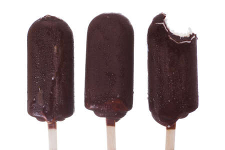 chocolate ice cream, a piece bitten off, teeth marksの写真素材