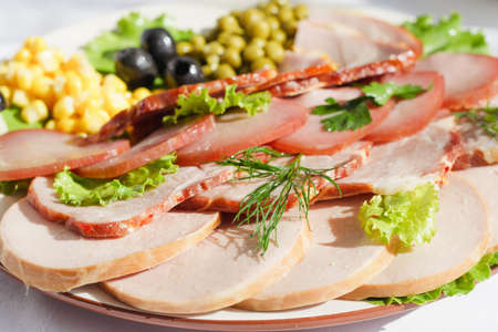 Assorted Sausage and Meat with vegetables and spices