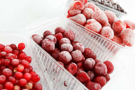collection luscious frozen berries, ready for long-term storageの写真素材