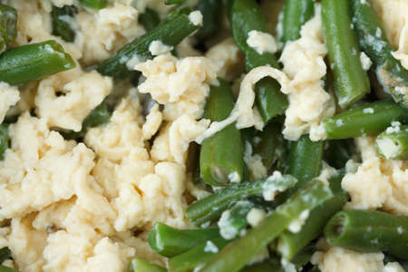 Omelet with asparagus bean. Homemade healthy foodの写真素材