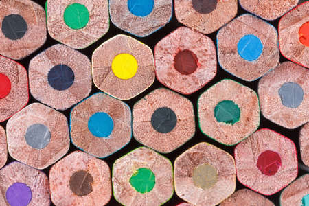 Color pencils back background closeup, back to schoolの写真素材