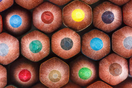 Color pencils front view background macro, back to schoolの写真素材