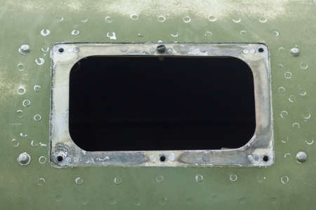Old broken green russian airplane detail backgroundの写真素材