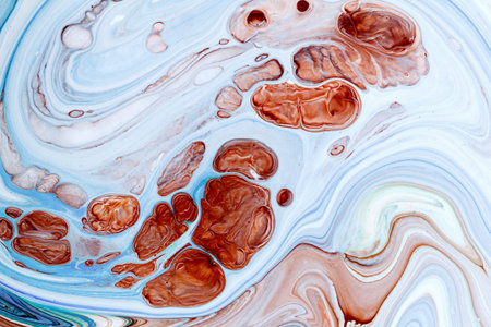 Abstract pattern, Traditional Ebru art. Painting on water, followed by paper prints. Color ink paint...
