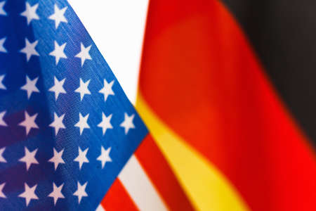 USA and Germany small flag background close-upの写真素材