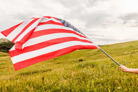 USA flag background. American symbol of Independence Day, July 4th, democracy and patriotismの写真素材