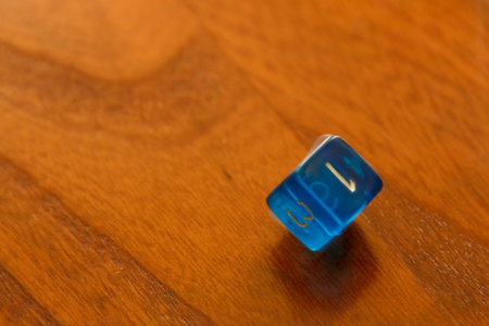 Rolling Casino Dice closeup. Cube luck number