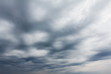 Dark, dreary and depressing autumn sky background. The mood of melancholy