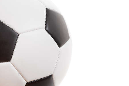 soccer ball closeup isolated. on white with copy spaceの写真素材