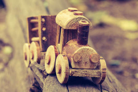 Steam toy train in the children's amusement park mini railway srationの写真素材