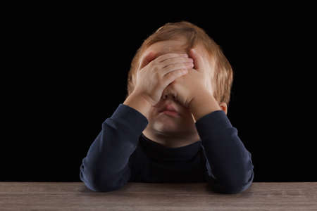 Stop abusing violence. violence, terrified , A fearful child conceptの写真素材