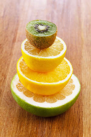 Food fruit background. Citrus fruits orange, lemon, grapefruit mandarin limeの写真素材