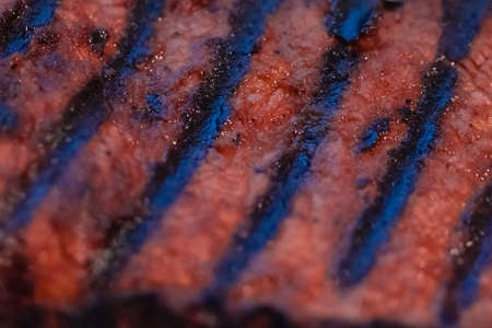 Food. Beef dinner main course, delicious grilled stake on plateの写真素材