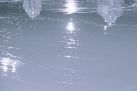 Face-Off circle hockey rink winter ice backgroundの写真素材