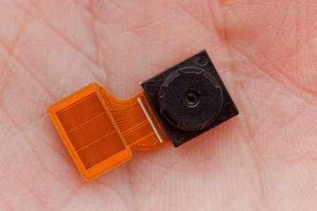 Digital camera lens part. Spy mini equipment of modern nano technologies.の写真素材