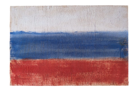 Russia russian flag on wood background. Grunge wall
