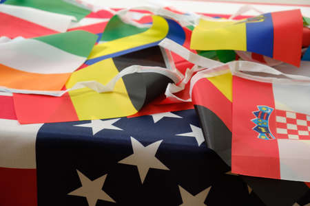 Flags of all nations of the world. Close up friendship conceptの写真素材