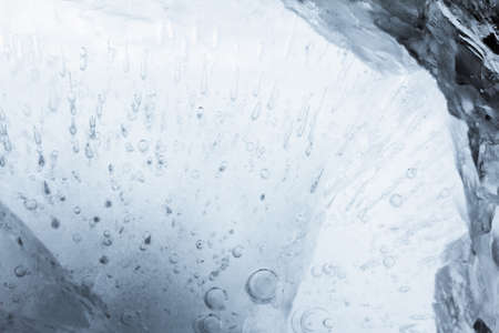 Ice cube texture background, macro water pattern frost. Crystal winter designの写真素材