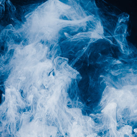 Water smoke color splash abstract watercolor on black.の写真素材
