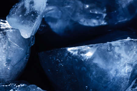 Ice cube texture background, macro water pattern frost. Crystal winter designの写真素材