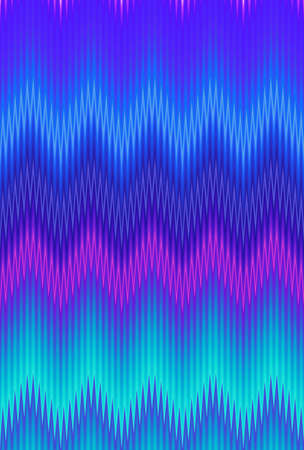 Chevron zigzag wave pattern abstract art background, color trends. Holographic iridescent wrinkled foil. Hologram 80s texture, multiple colors. 90s pastel gradient mesh template surface. Colorful seamless.の写真素材