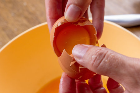 Blender bowl for cooking egg and preparation food on kitchen,  ingredient.