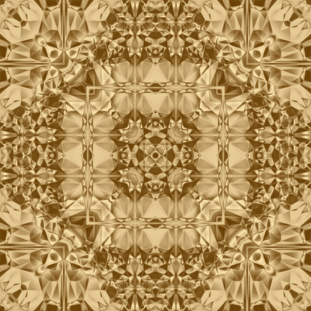 Gold cristal geometry background and symmetry texture design,  abstract blank.の写真素材