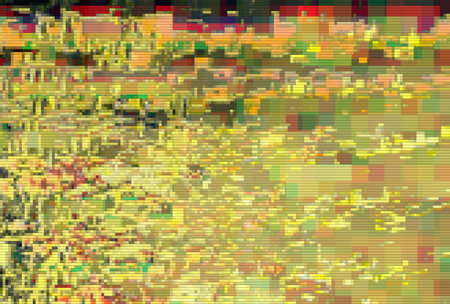 Glitch pixel data moshing digital noise screen background,  abstract yellow.