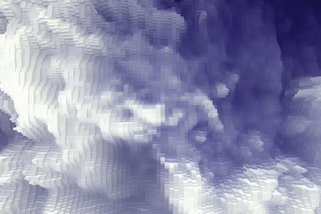 Abstract sky background extrude cube cloud 3d,  wallpaper cloudscape.