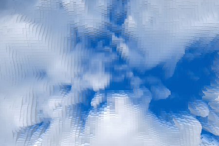 Abstract sky background extrude cube cloud 3d,  technology.
