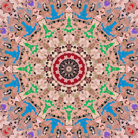background multicolor abstract kaleidoscope colorful pattern design. backdrop boohoo.の写真素材