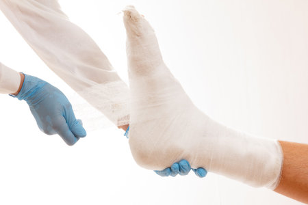 Doctor broken leg health care medical injury,  aid.