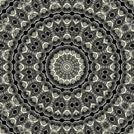 background floral pattern geometric kaleidoscope monochrome abstract. motif drawing.