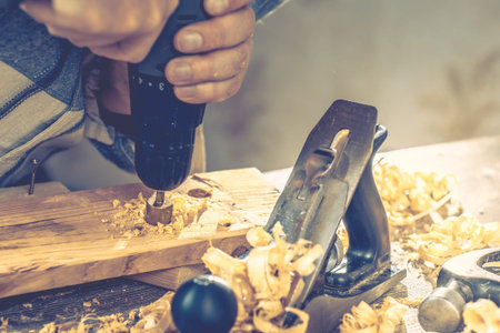 Carpenter wood tool wooden work carpentry equipment,  industrial objects.