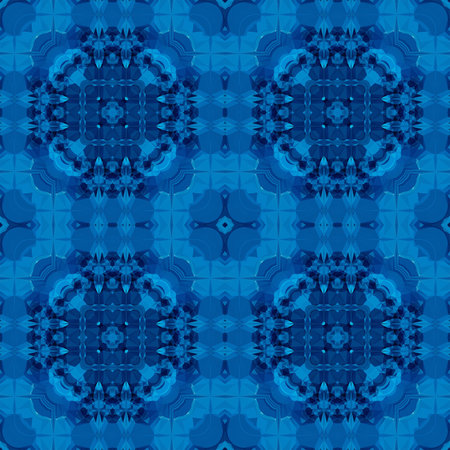 blue pattern kaleidoscope abstract background motif backdrop. design sky.