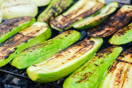 Vegetables grill marinade bbq healthy grilled food,  grilling bonfire.の写真素材