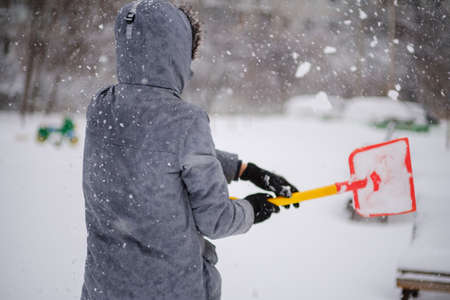 winter park playground snow outdoor snowy play, childhood.の写真素材