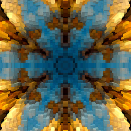 Cube 3d extrude symmetry background pattern wallpaper, seamless geometry.の写真素材