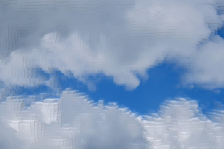 Abstract sky background extrude cube cloud 3d, geometric.