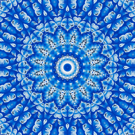blue cloud sky kaleidoscope pattern texture atmosphere. ornate.